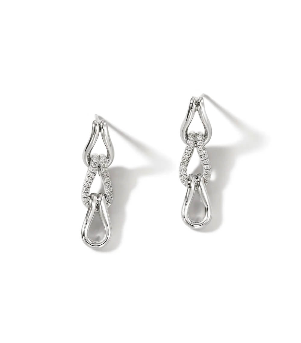 Surf Link Earring, Sterling Silver