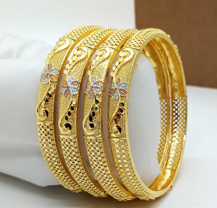 Designer Bangle Set with Cutwork & Textured Detailing