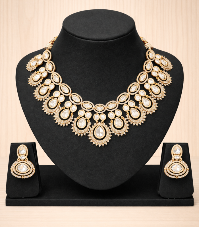 Statement Choker Set with Teardrop Stone Detailing