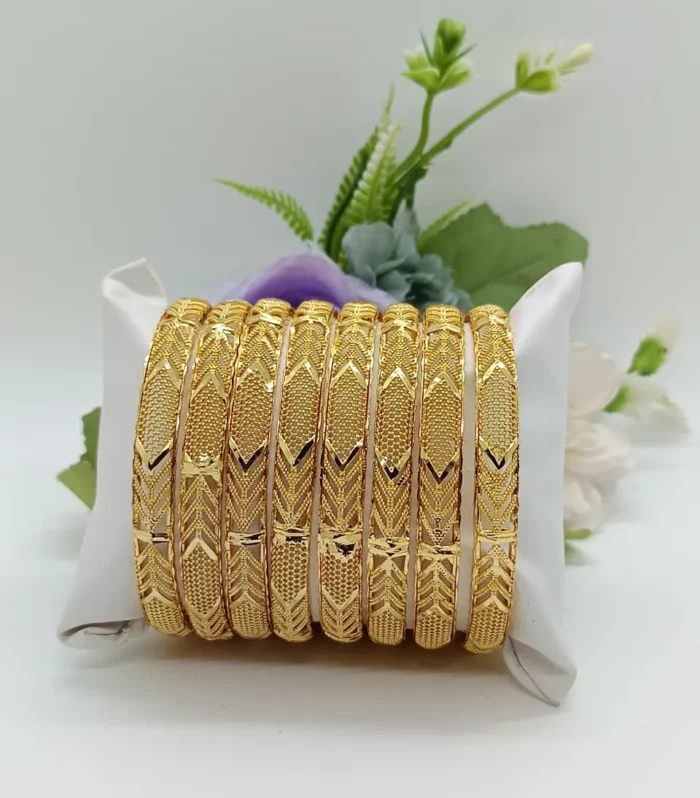 Royal Engraved Artificial Bangle Set - Zaariyah Premium Collection