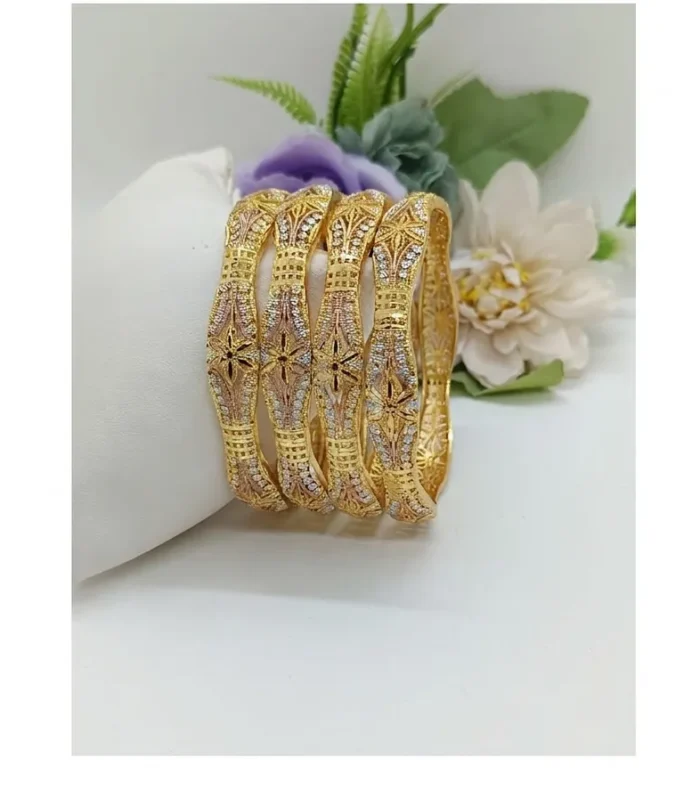 Stone Studded Artificial Bridal Bangle Set - Zaariyah Premium Collection