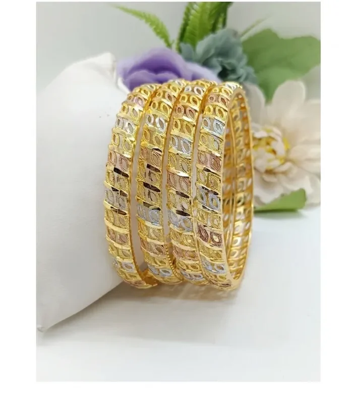 Rectangular Crystal Artificial Bangle Set - Zaariyah Premium Collection