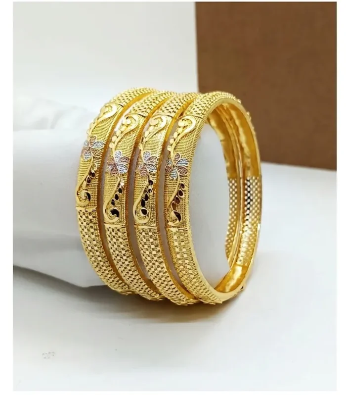 Crystal Line Artificial Designer Bangle Set - Zaariyah Premium Collection