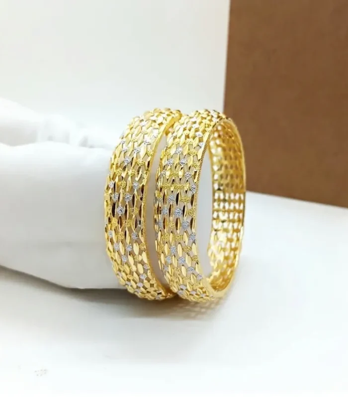 Classic Mesh Texture Artificial Bangle Set - Zaariyah Premium Collection