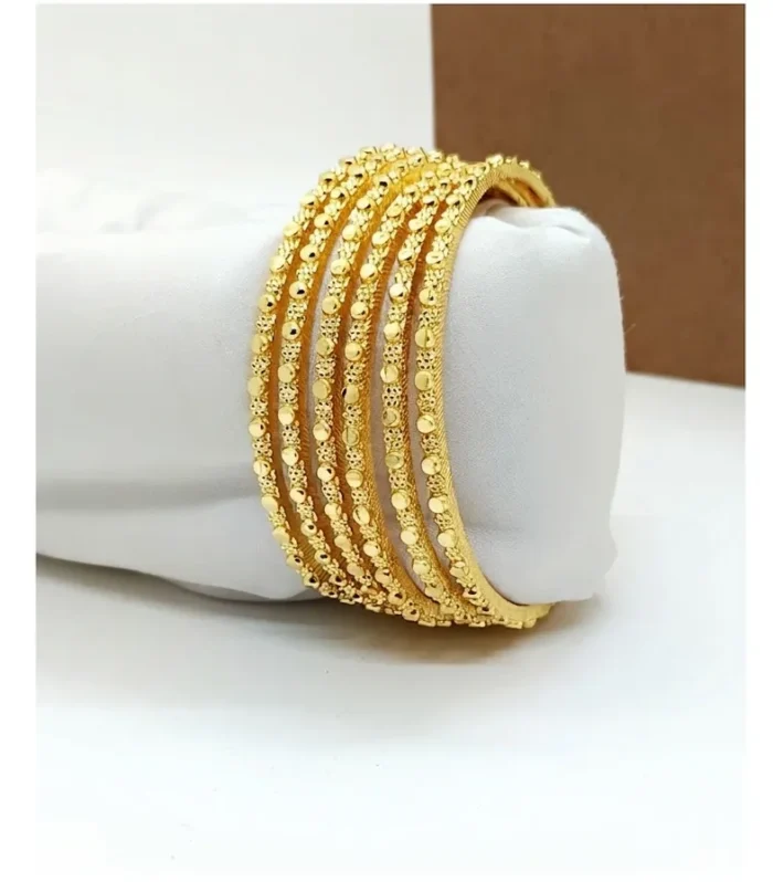 Rope Design Artificial Gold-Tone Bangle Set - Zaariyah Premium Collection