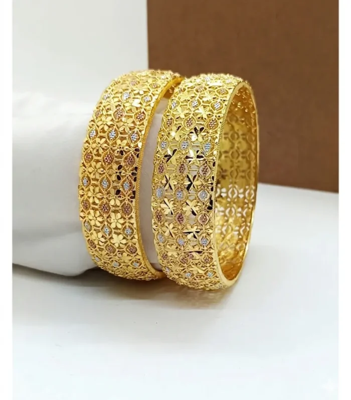 Royal Glitter Texture Artificial Bridal Bangle Set - Zaariyah Premium Collection
