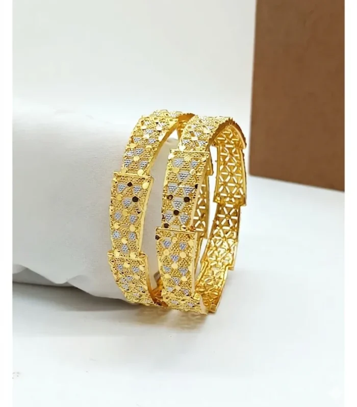 Diamond Cut Floral Artificial Bangle Set - Zaariyah Premium Collection