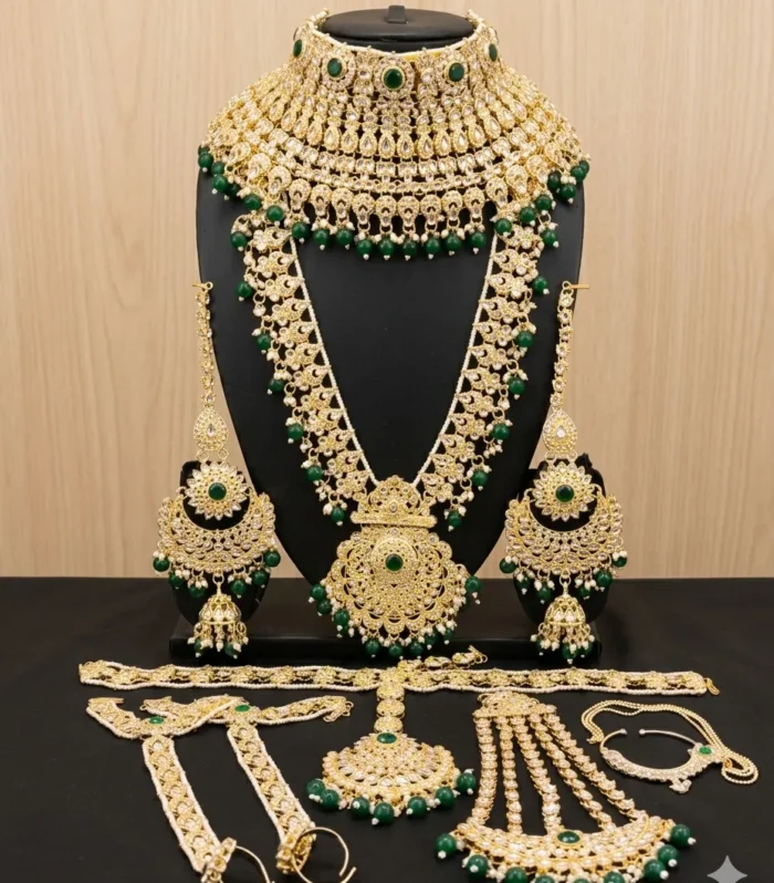 Grand Artificial Bridal Jewellery Set with Pendant Necklace - Zaariyah Premium Collection