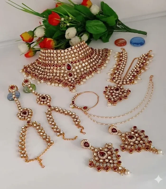 Champagne Stone Artificial Bridal Jewellery Set - Zaariyah Premium Collection