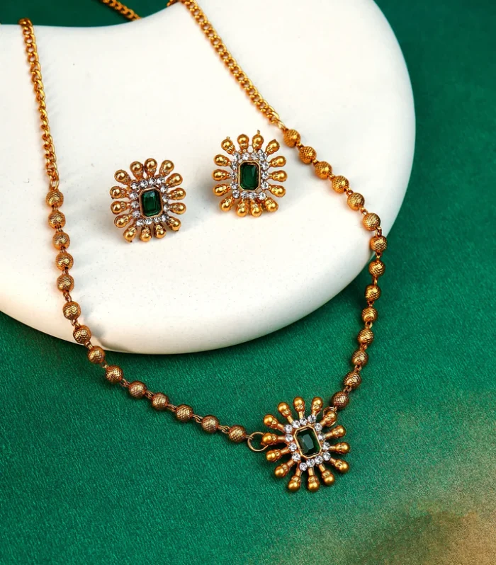 Antique Sunburst Mala Jewellery Set - Zaariyah Premium Collection