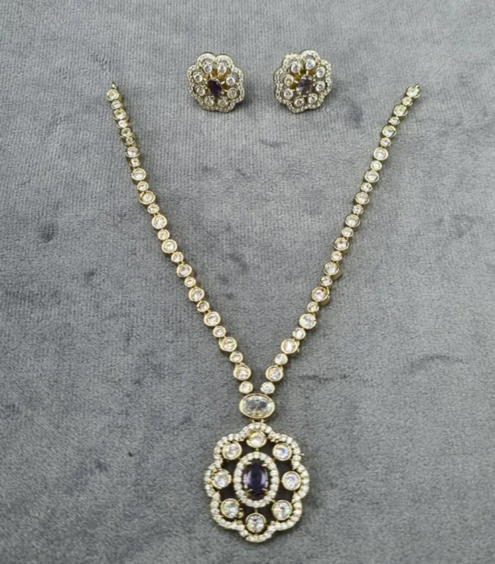 Classic Artificial Pendant and Earring Set - Zaariyah Premium Collection