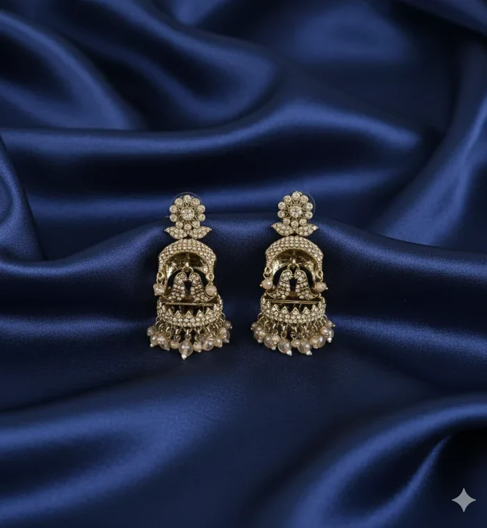 Emerald Stone Earrings - Zaariyah Premium Collection
