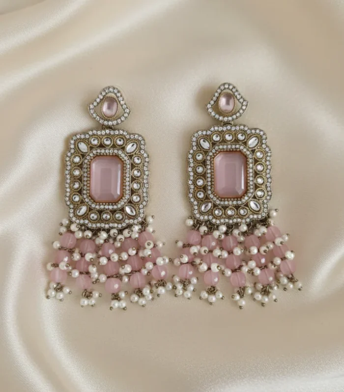 Royal Chandbali Drop Earrings - Zaariyah Premium Collection