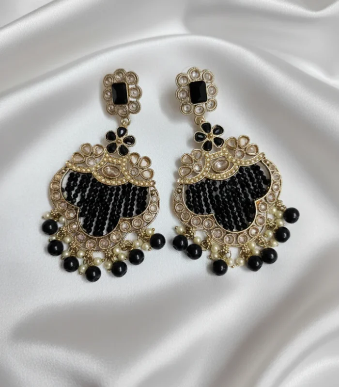 Pearl Accent Drop Earrings - Zaariyah Premium Collection