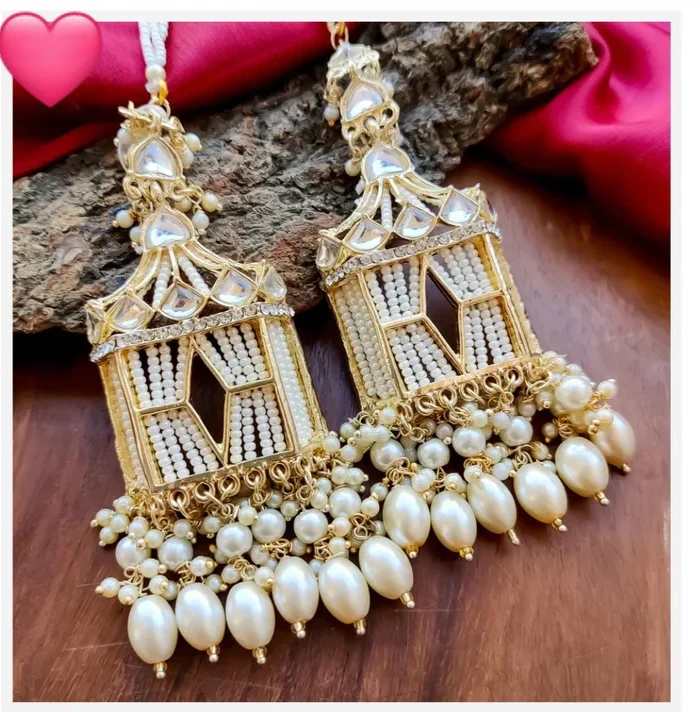 Green Stone Designer Earrings - Zaariyah Premium Collection