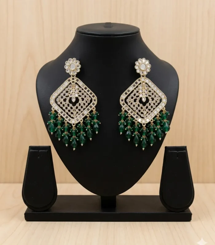 Royal Kundan Chandbali Earrings - Zaariyah Premium Collection