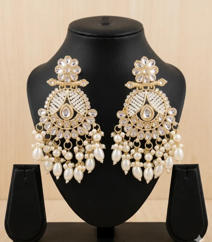 Blue Stone Drop Earrings - Zaariyah Premium Collection