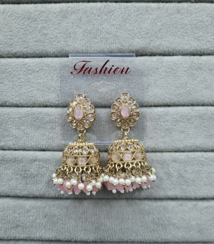 Multicolor Pearl Jhumka Earrings - Zaariyah Premium Collection