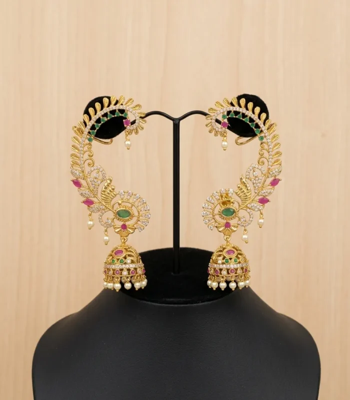Multicolor Stone Chandbali Earrings - Zaariyah Premium Collection
