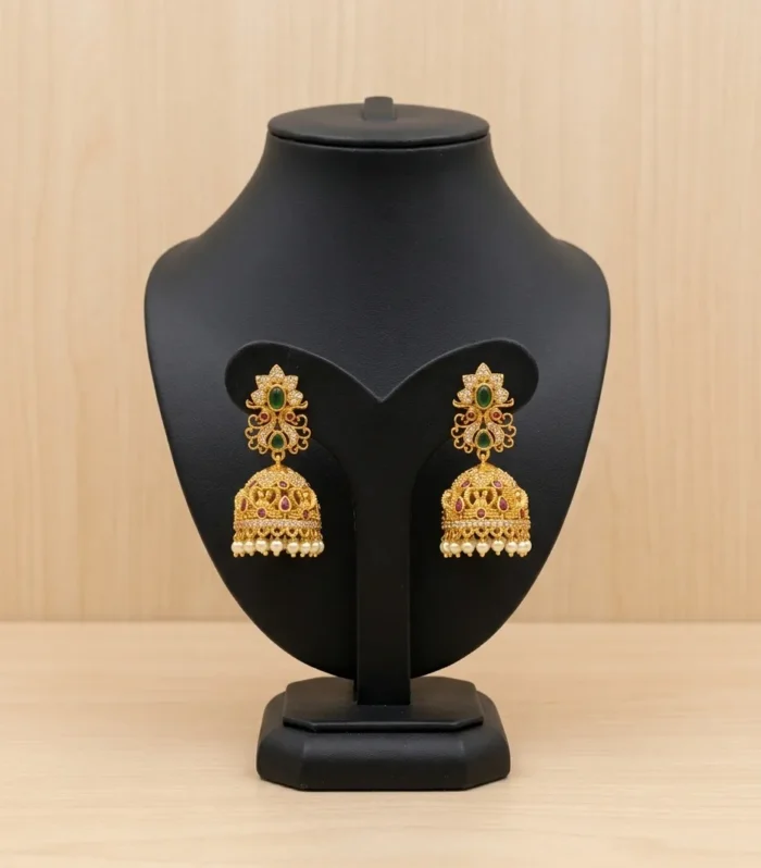 Multicolor Bead Jhumka Earrings - Zaariyah Premium Collection