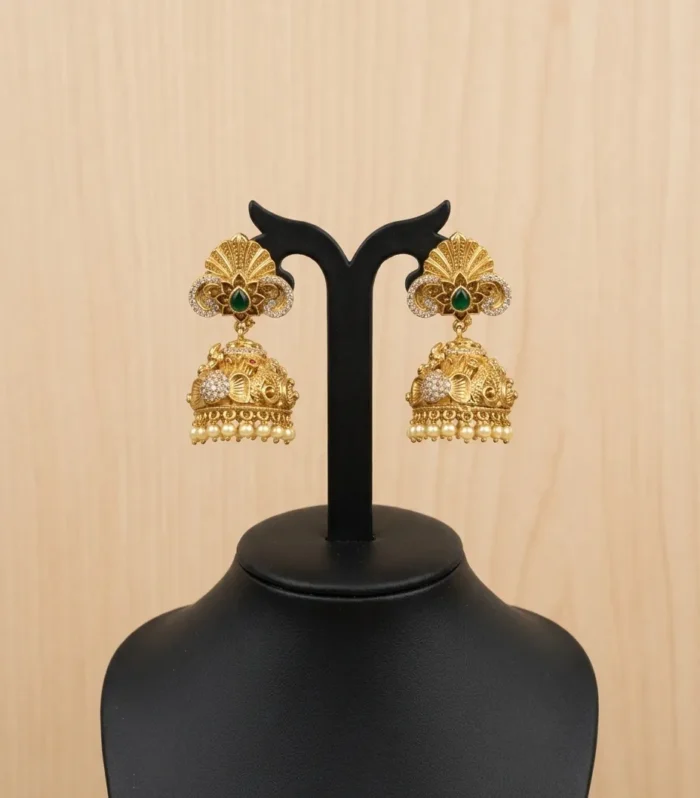 Royal Pearl Chandbali Earrings - Zaariyah Premium Collection