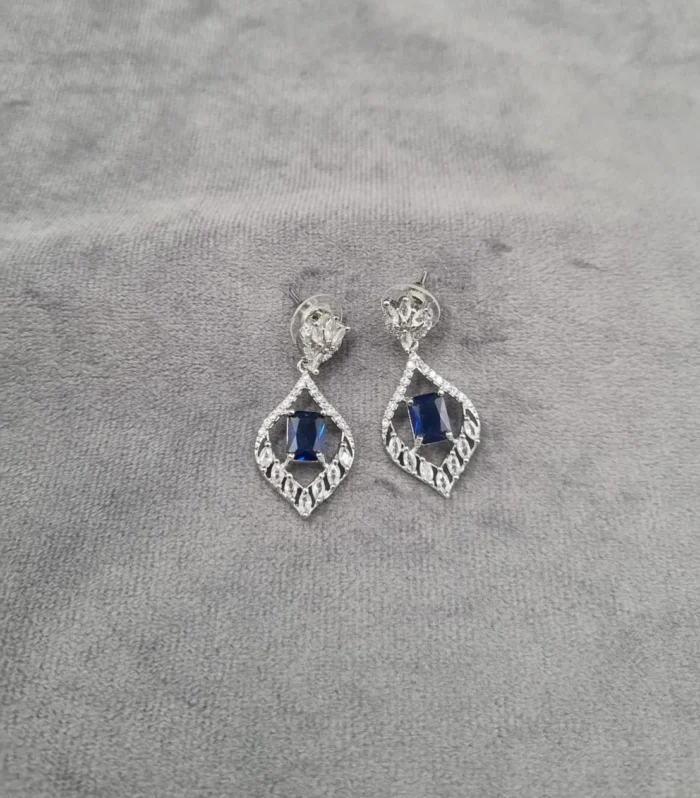 Geometric Crystal Drop Earrings - Zaariyah Premium Collection