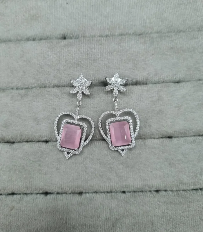 Sapphire Square Stud Earrings - Zaariyah Premium Collection
