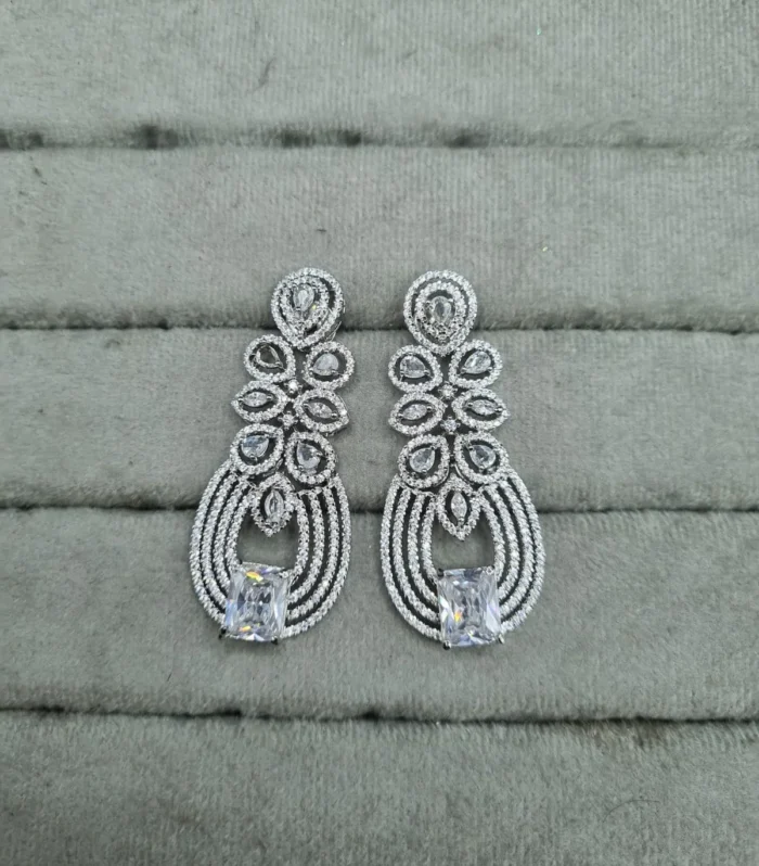 Ruby Crystal Chandbali Earrings - Zaariyah Premium Collection