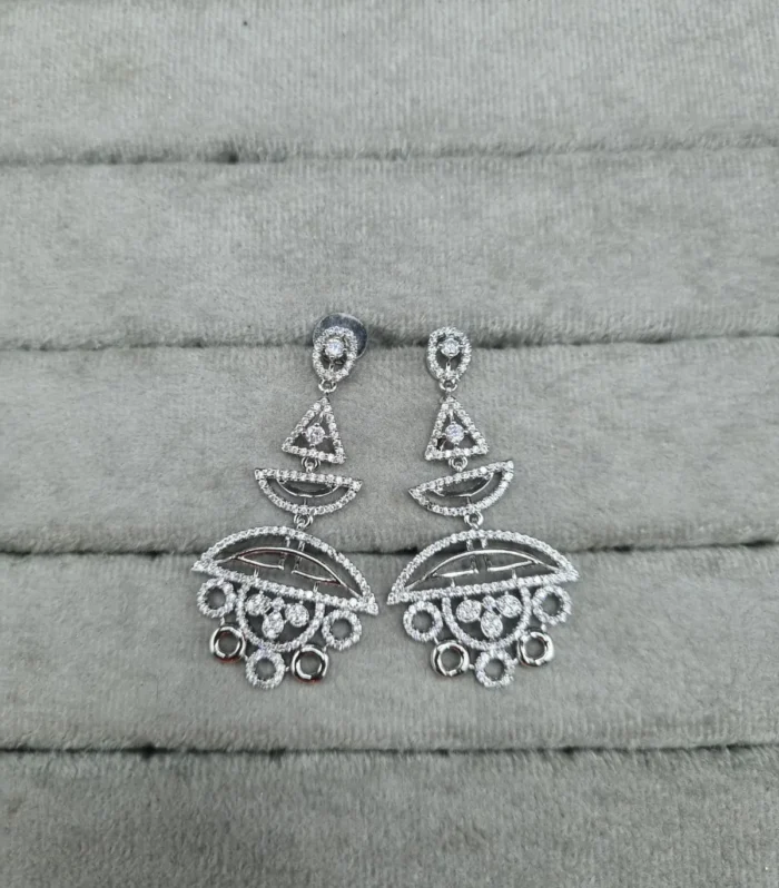 Classic Crystal Chandbali Earrings - Zaariyah Premium Collection