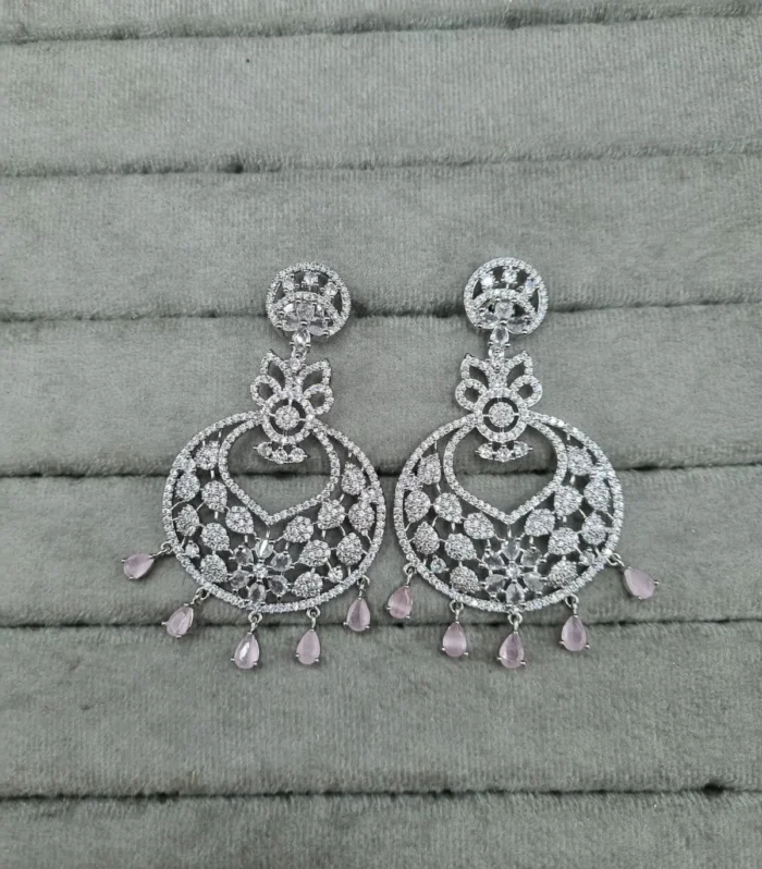 Blush Square Stud Earrings - Zaariyah Premium Collection