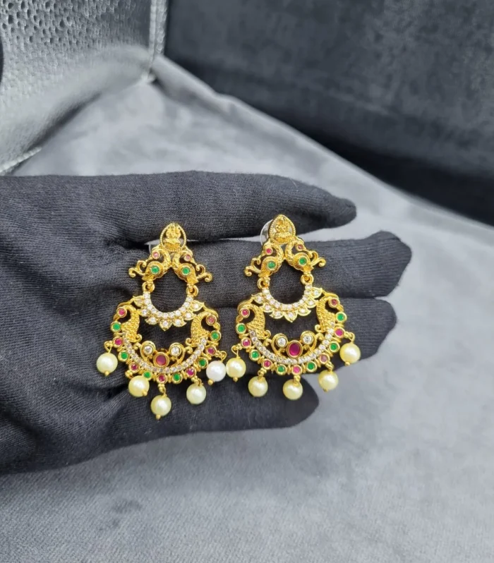 Ruby Square Stud Earrings - Zaariyah Premium Collection