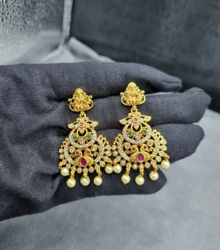 Pink Stone Mini Jhumka Earrings - Zaariyah Premium Collection
