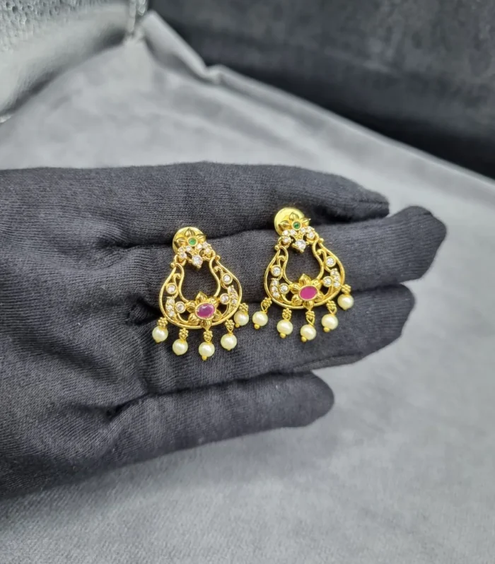 Royal Kundan Pearl Drop Earrings - Zaariyah Premium Collection