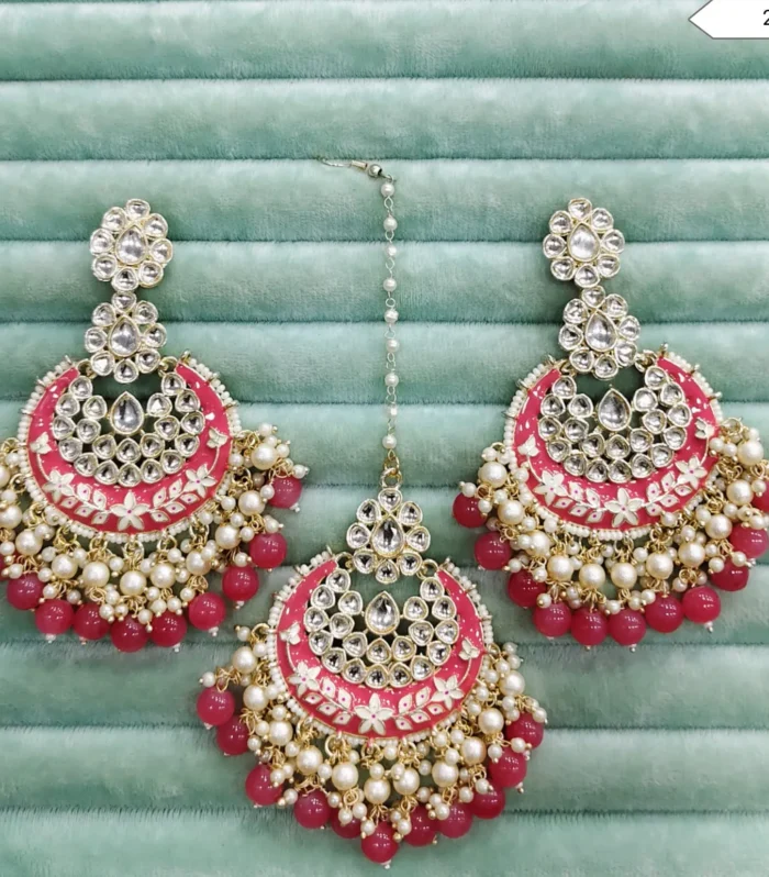 Royal Blue Chandbali Earrings - Zaariyah Premium Collection