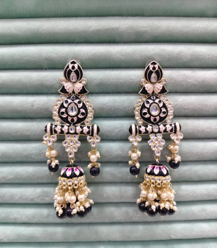Antique Pearl Jhumka Earrings - Zaariyah Premium Collection