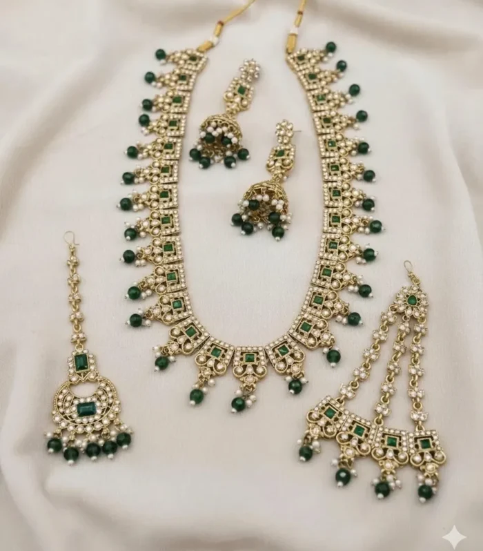 Ruby Red Statement Kundan Necklace Set - Zaariyah Premium Collection
