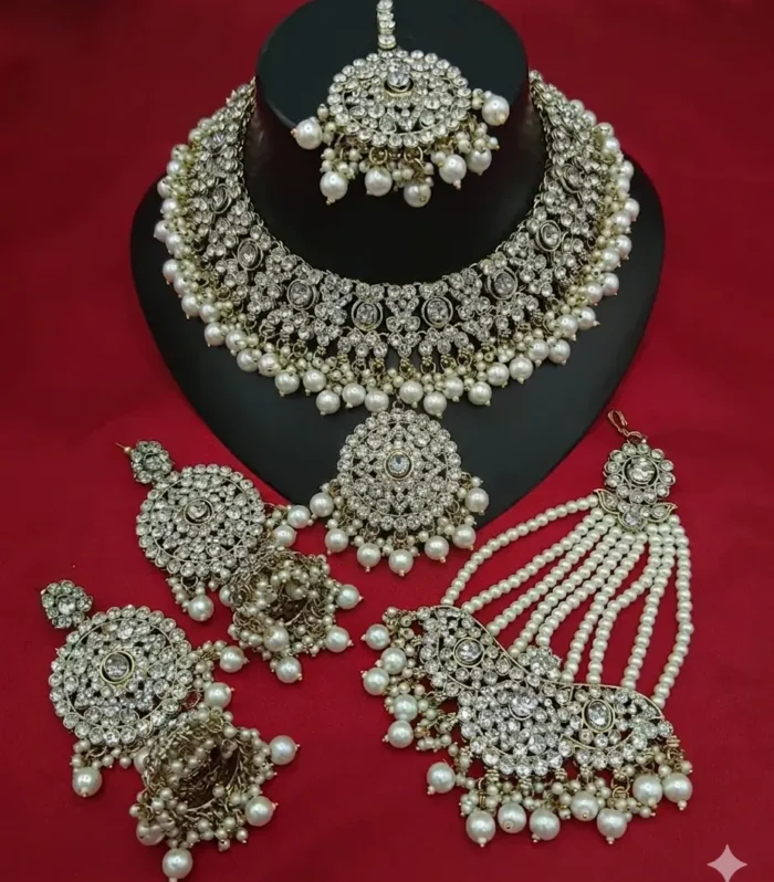 Grand Crystal Bridal Choker Set - Zaariyah Premium Collection