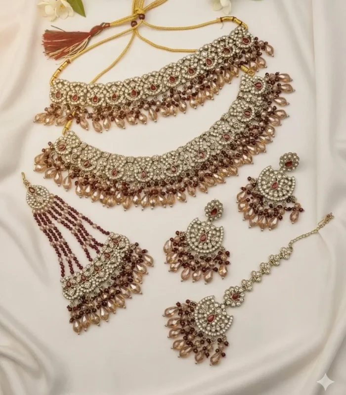 Emerald Green Kundan Bridal Choker Set - Zaariyah Premium Collection