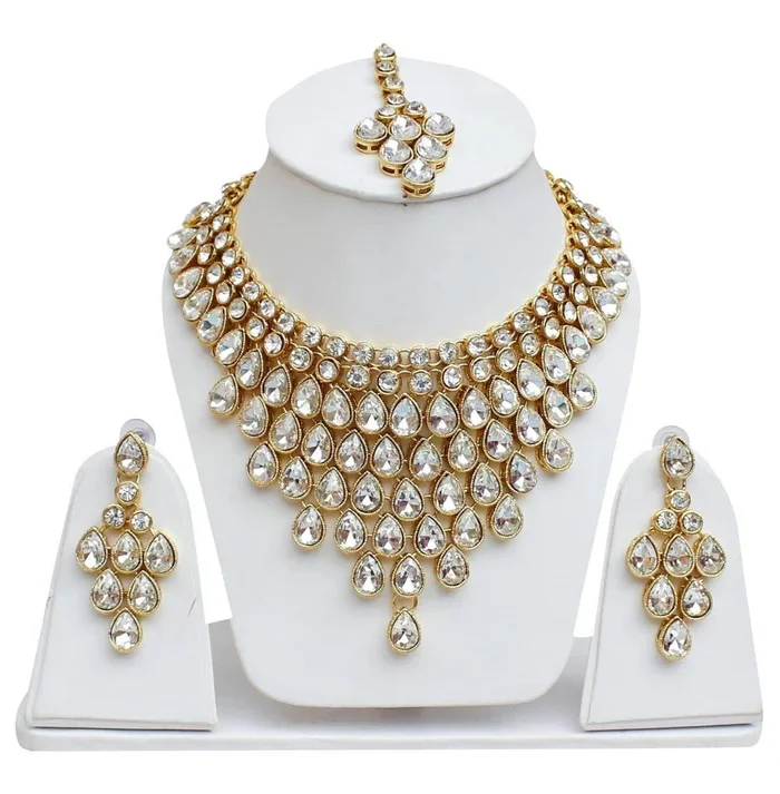 Grand Bridal Crystal Necklace Set - Zaariyah Premium Collection