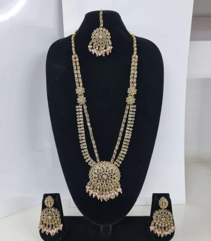 Temple Pendant Long Necklace Set - Zaariyah Premium Collection