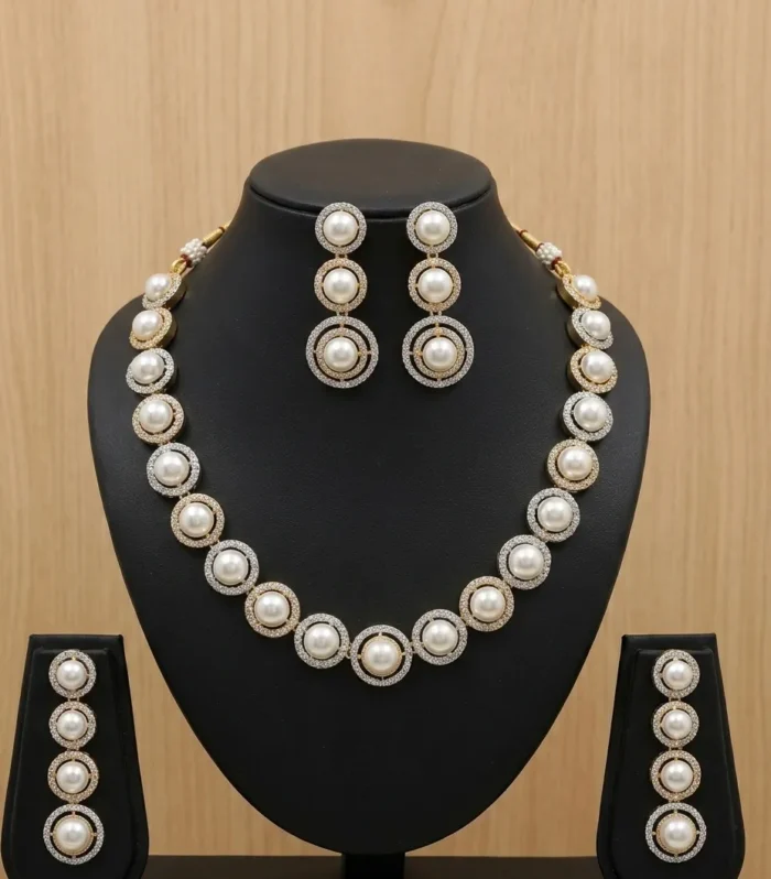 Pearl Statement Necklace Set - Zaariyah Premium Collection