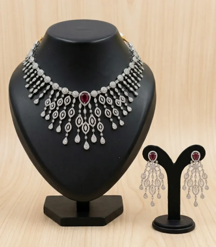 Antique Oxidised Statement Necklace Set - Zaariyah Premium Collection