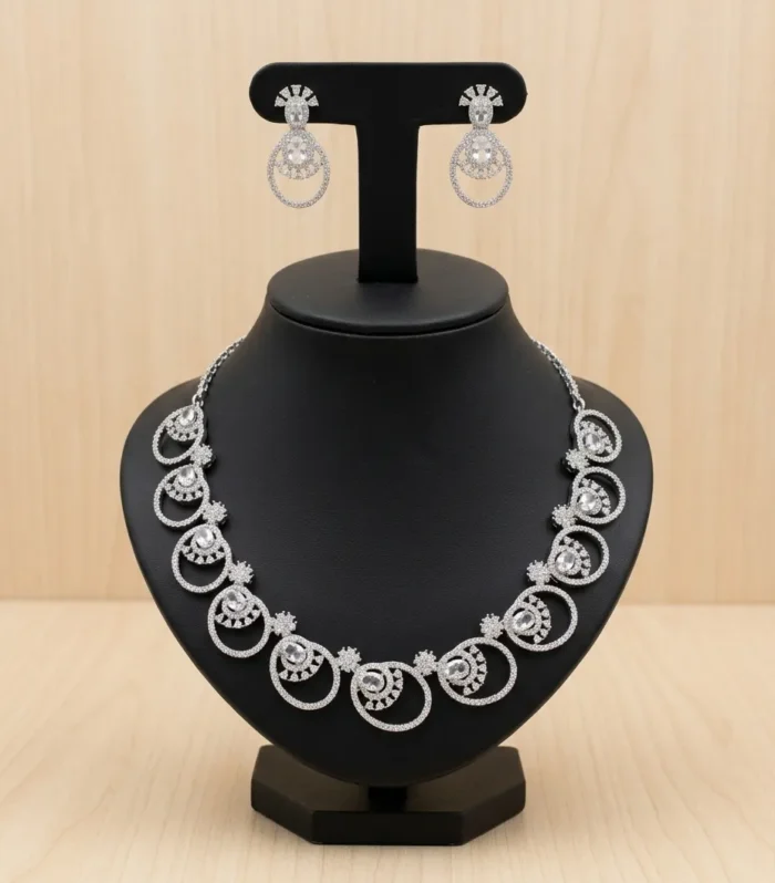 Oxidised Coin Statement Necklace Set - Zaariyah Premium Collection