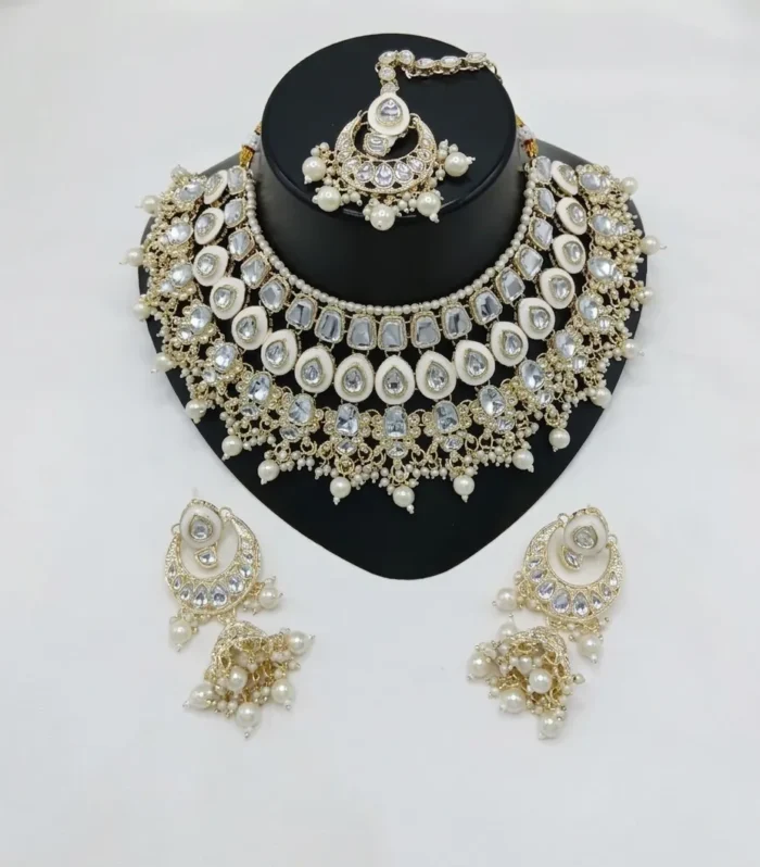 Royal Pearl Kundan Bridal Choker Set - Zaariyah Premium Collection