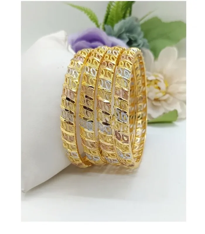 Rectangular Crystal Artificial Bangle Set - Zaariyah Premium Collection