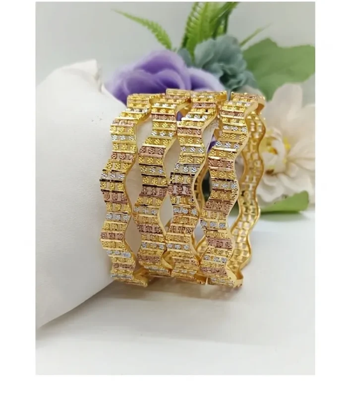 Luxury Stone Work Artificial Bangle Set - Zaariyah Premium Collection