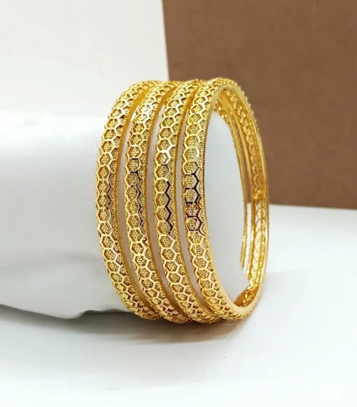 Classic Textured Artificial Bangle Set - Zaariyah Premium Collection