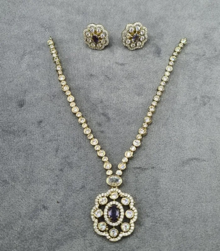 Classic Artificial Pendant and Earring Set - Zaariyah Premium Collection