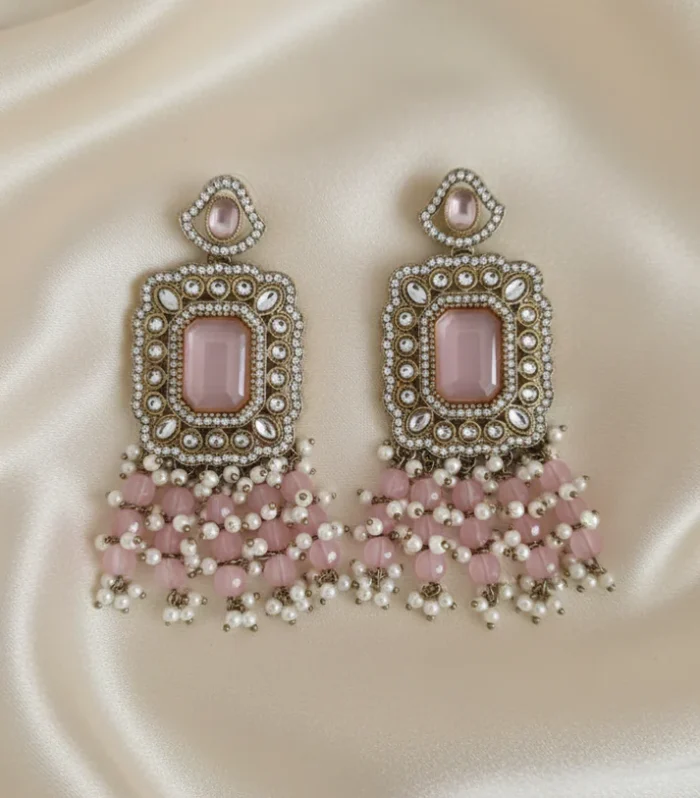 Royal Chandbali Drop Earrings - Zaariyah Premium Collection