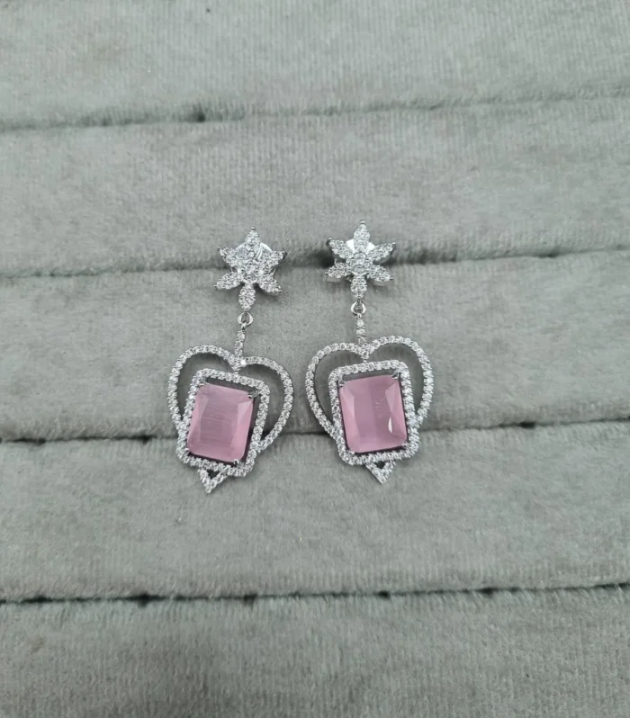 Sapphire Square Stud Earrings - Zaariyah Premium Collection